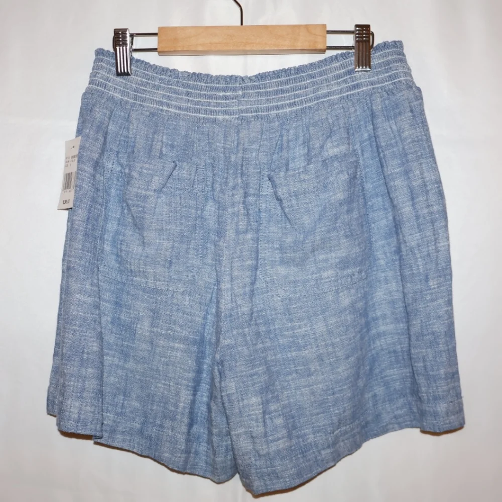 Briggs New York Blue Linen Flowy Shorts With Side & Back Pockets. Medium. NWT. - Picture 5 of 7